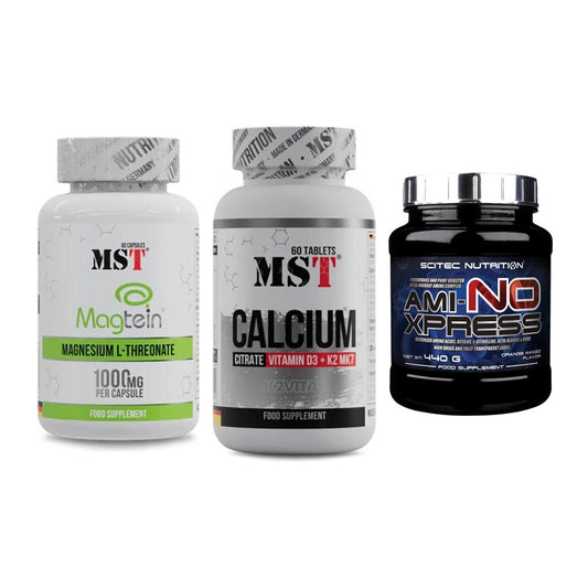Ausdauer-Set: MST Magnesium + MST Calcium + Scitec Ami-NO – alle enthaltenen Artikel