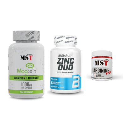Ausdauer-Set: MST Magnesium + BioTech Zinc Duo + MST Arginine RAW – alle enthaltenen Artikel