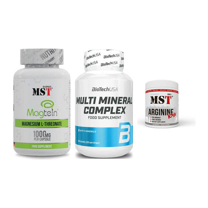 Ausdauer-Set: MST Magnesium + BioTech Multi + MST Arginine RAW – alle enthaltenen Artikel