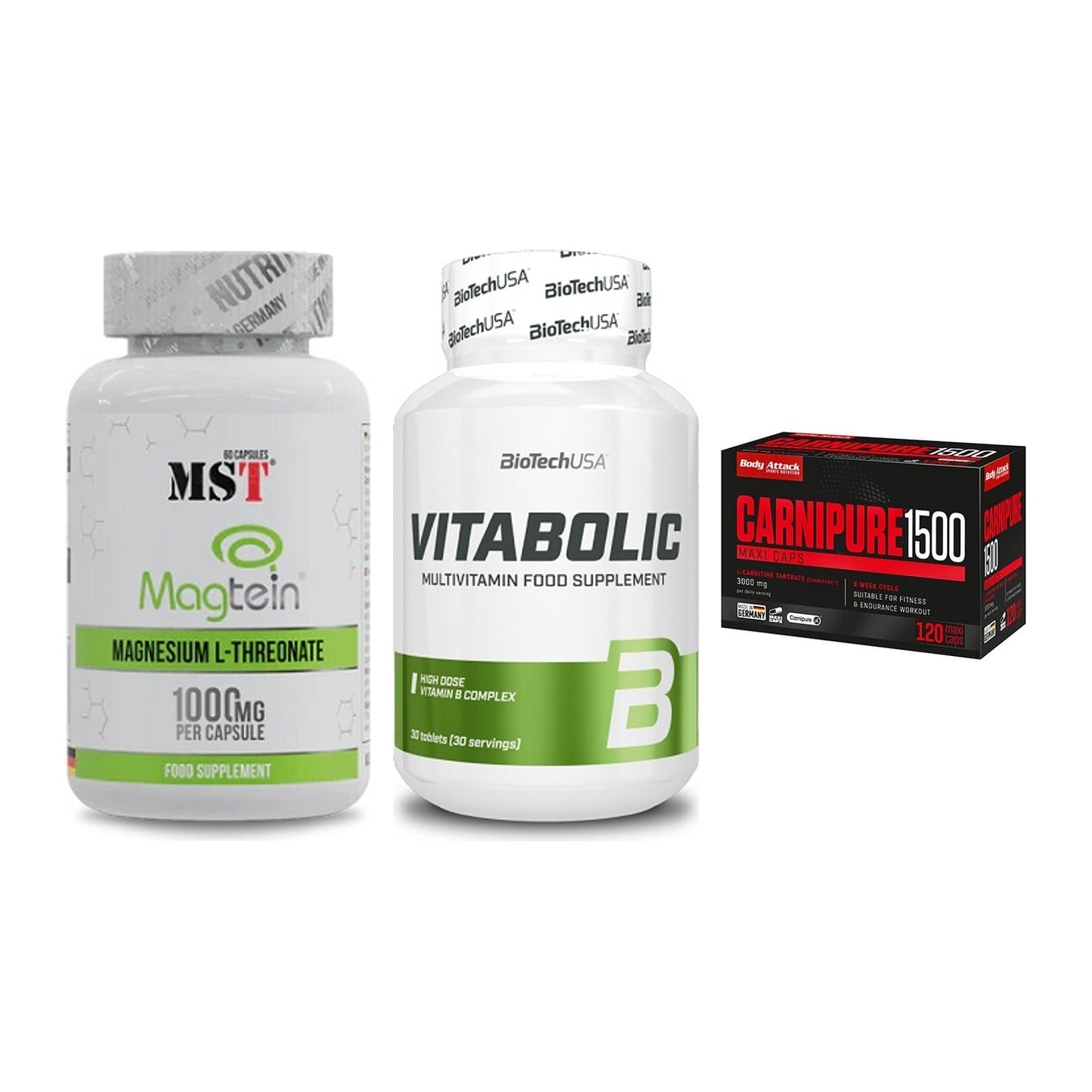Ausdauer-Set: MST Magnesium + BioTech Vitaboli + Body Attack – alle enthaltenen Artikel