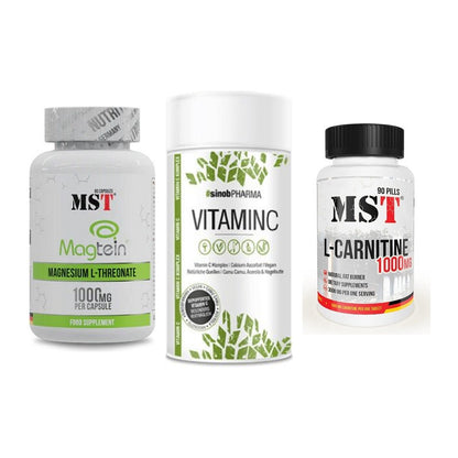 Ausdauer-Set: MST Magnesium + Sinob Vitamin C + MST L-Carnitine – alle enthaltenen Artikel