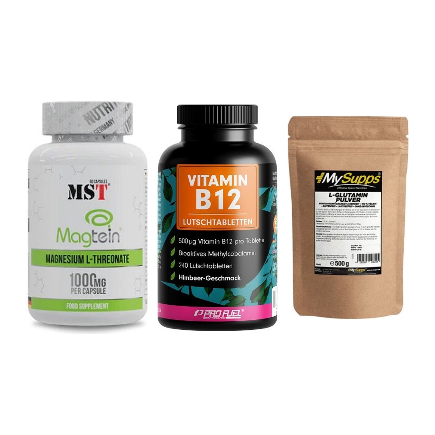 Ausdauer-Set: MST Magnesium + ProFuel Vitamin + MySupps Glutamin – alle enthaltenen Artikel