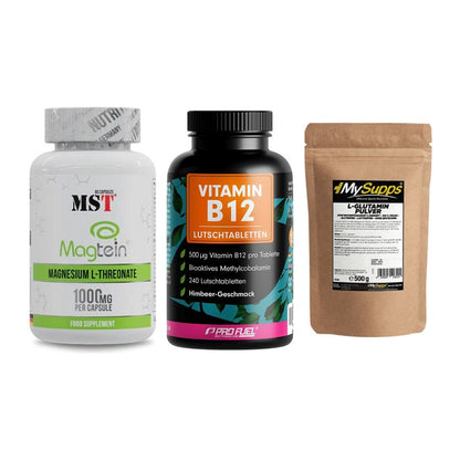 Ausdauer-Set: MST Magnesium + ProFuel Vitamin + MySupps Glutamin – alle enthaltenen Artikel