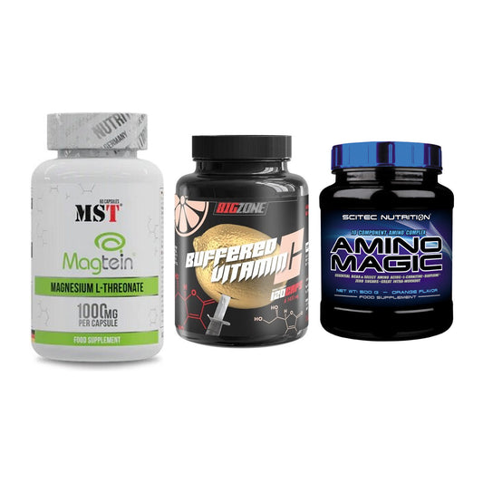 Ausdauer-Set: MST Magnesium + Big Zone Buffere + Scitec Amino – alle enthaltenen Artikel