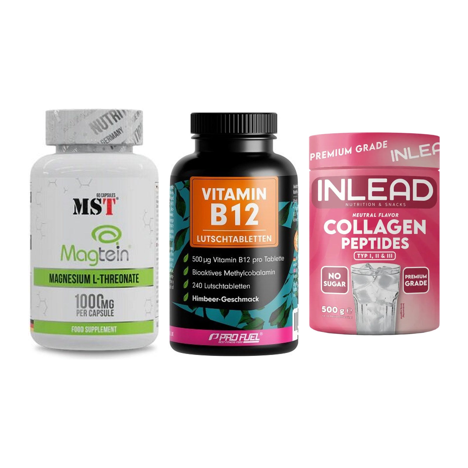 Ausdauer-Set: MST Magnesium + ProFuel Vitamin + INLEAD Collagen – alle enthaltenen Artikel