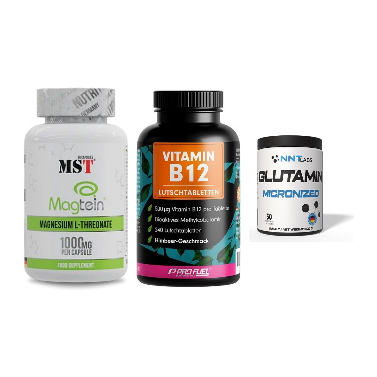 Ausdauer-Set: MST Magnesium + ProFuel Vitamin + NNT Glutamin – alle enthaltenen Artikel