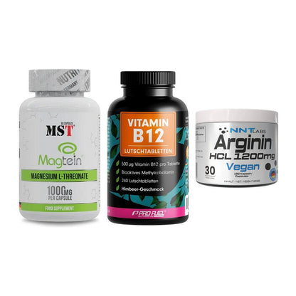 Ausdauer-Set: MST Magnesium + ProFuel Vitamin + NNT Arginin HCL – alle enthaltenen Artikel