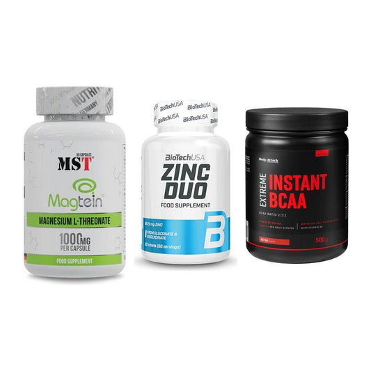Ausdauer-Set: MST Magnesium + BioTech Zinc Duo + Body Attack – alle enthaltenen Artikel