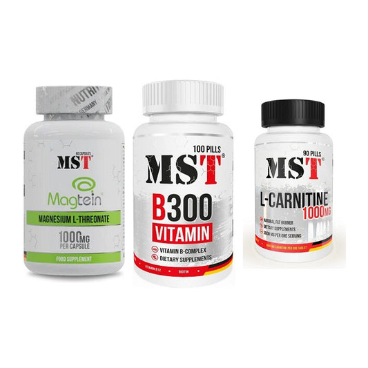 Ausdauer-Set: MST Magnesium + MST B300 B-Compl + MST L-Carnitine – alle enthaltenen Artikel