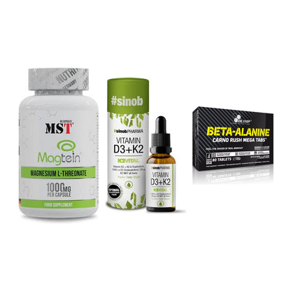 Ausdauer-Set: MST Magnesium + Sinob Vitamin D3 + Olimp Beta-Alani – alle enthaltenen Artikel