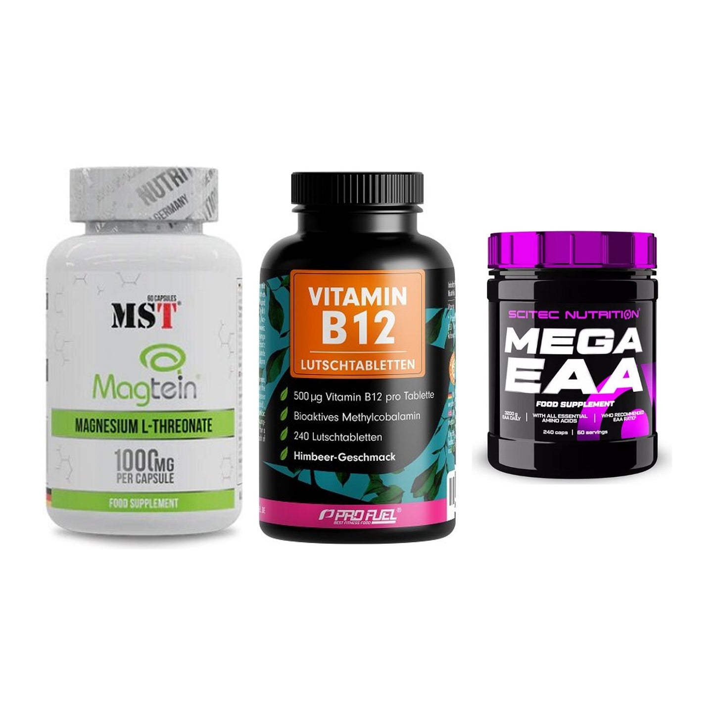 Ausdauer-Set: MST Magnesium + ProFuel Vitamin + Scitec Mega EAA – alle enthaltenen Artikel