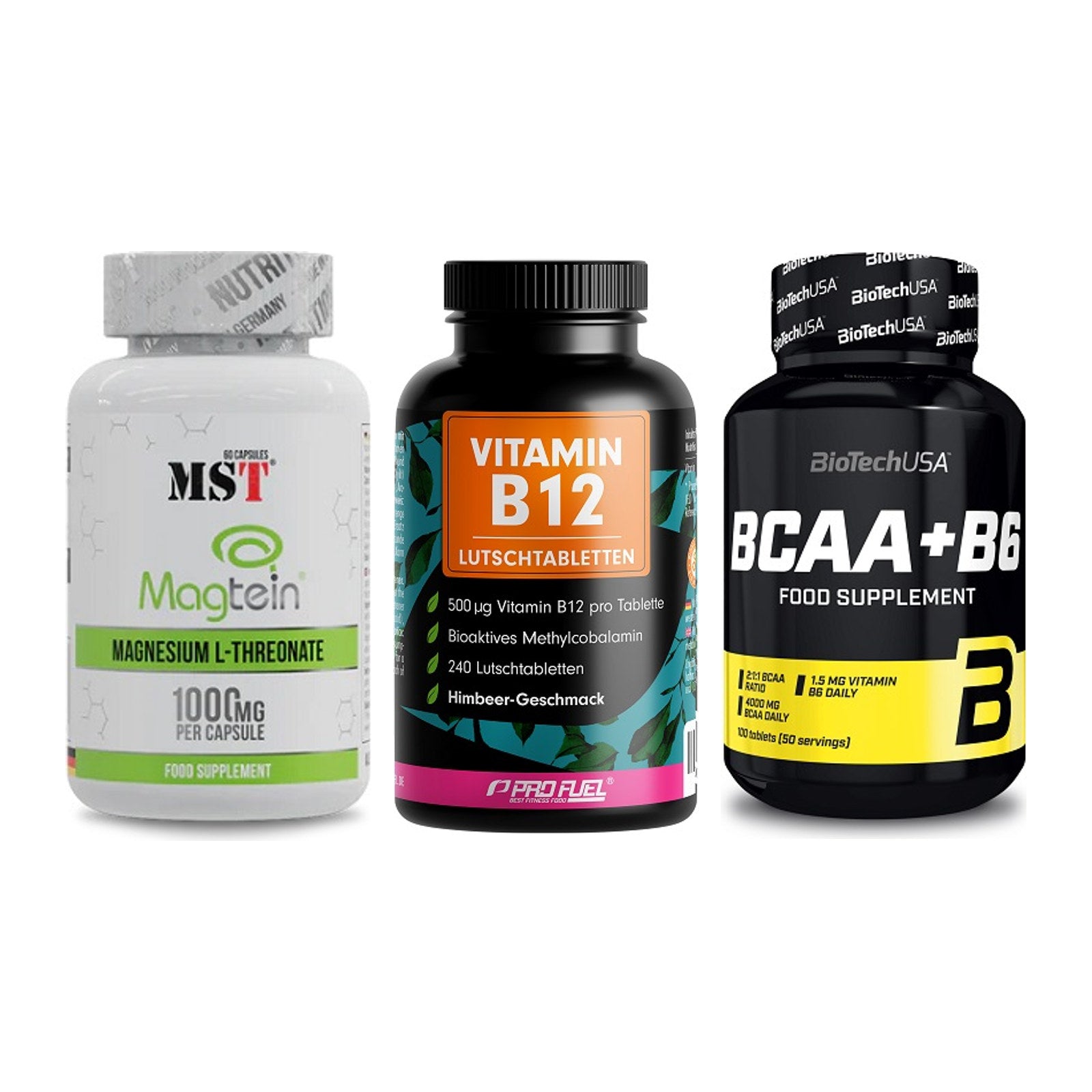 Ausdauer-Set: MST Magnesium + ProFuel Vitamin + BioTech BCAA+B6 – alle enthaltenen Artikel