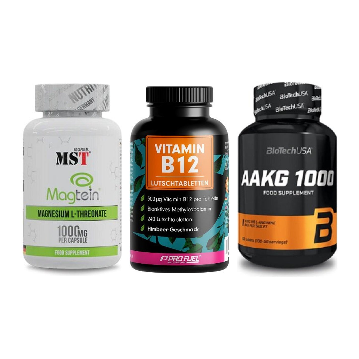 Ausdauer-Set: MST Magnesium + ProFuel Vitamin + BioTech AAKG – alle enthaltenen Artikel