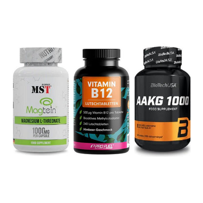 Ausdauer-Set: MST Magnesium + ProFuel Vitamin + BioTech AAKG – alle enthaltenen Artikel