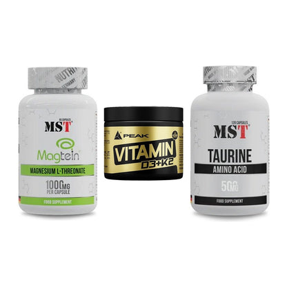 Ausdauer-Set: MST Magnesium + Peak Vitamin + MST Taurine – alle enthaltenen Artikel