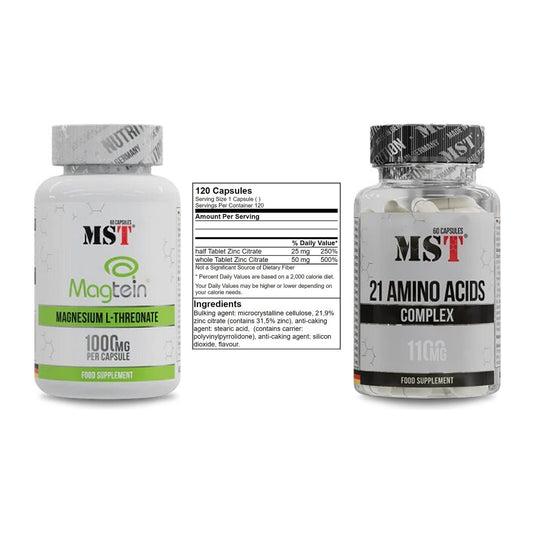 Ausdauer-Set: MST Magnesium + GN Zinc Citrate + MST 21 Amino – alle enthaltenen Artikel