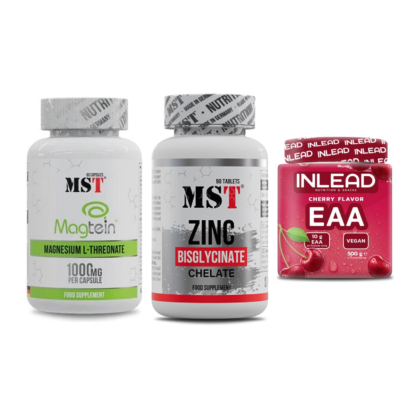 Ausdauer-Set: MST Magnesium + MST Zinc Chelate + INLEAD EAA – alle enthaltenen Artikel