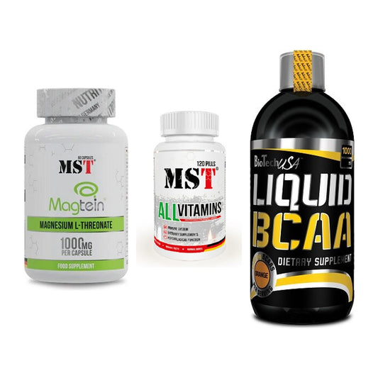 Ausdauer-Set: MST Magnesium + MST All Vitamins + BioTech Liquid – alle enthaltenen Artikel