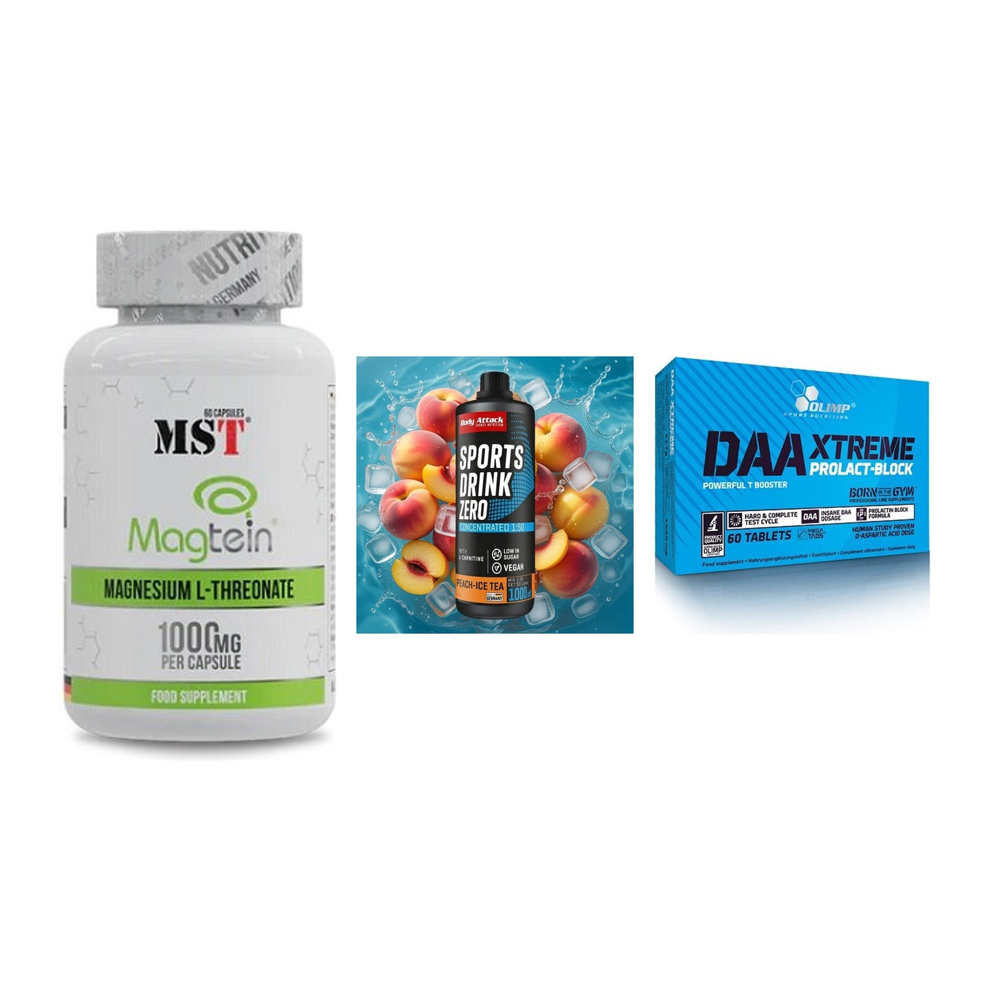 Ausdauer-Set: MST Magnesium + Body Attack + Olimp DAA Xtreme – alle enthaltenen Artikel