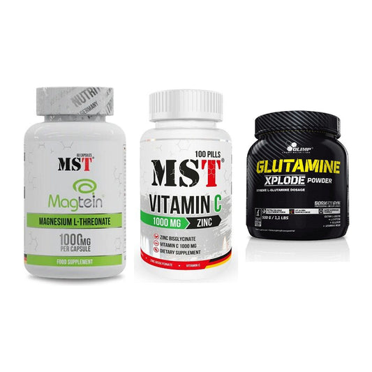 Ausdauer-Set: MST Magnesium + MST Vitamin C + Olimp L-Glutamin – alle enthaltenen Artikel