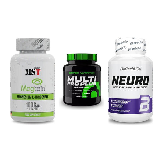 Ausdauer-Set: MST Magnesium + Scitec Multi Pro + BioTech Neuro – alle enthaltenen Artikel