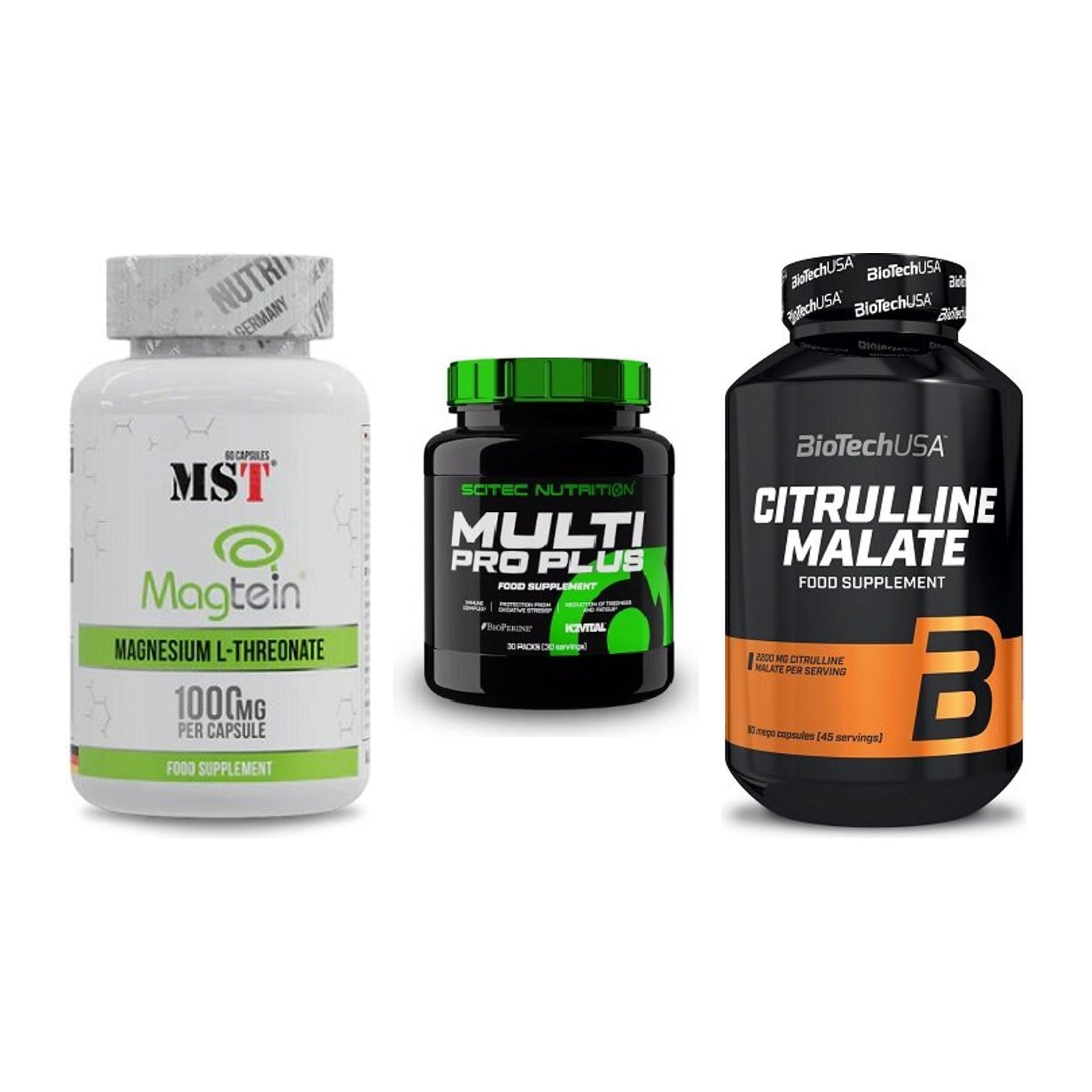 Ausdauer-Set: MST Magnesium + Scitec Multi Pro + BioTech Citrulli – alle enthaltenen Artikel