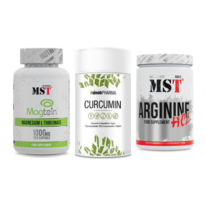 Ausdauer-Set: MST Magnesium + Sinob Curcumin + MST Arginine HCL – alle enthaltenen Artikel