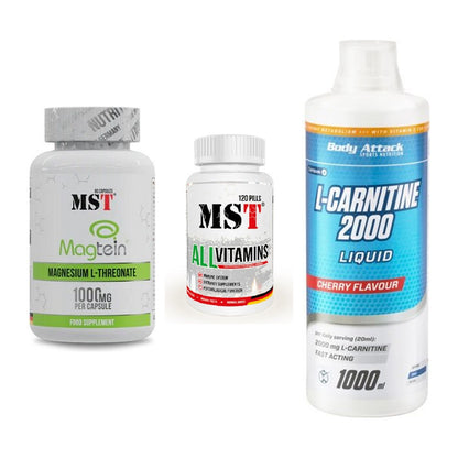 Ausdauer-Set: MST Magnesium + MST All Vitamins + Body Attack – alle enthaltenen Artikel