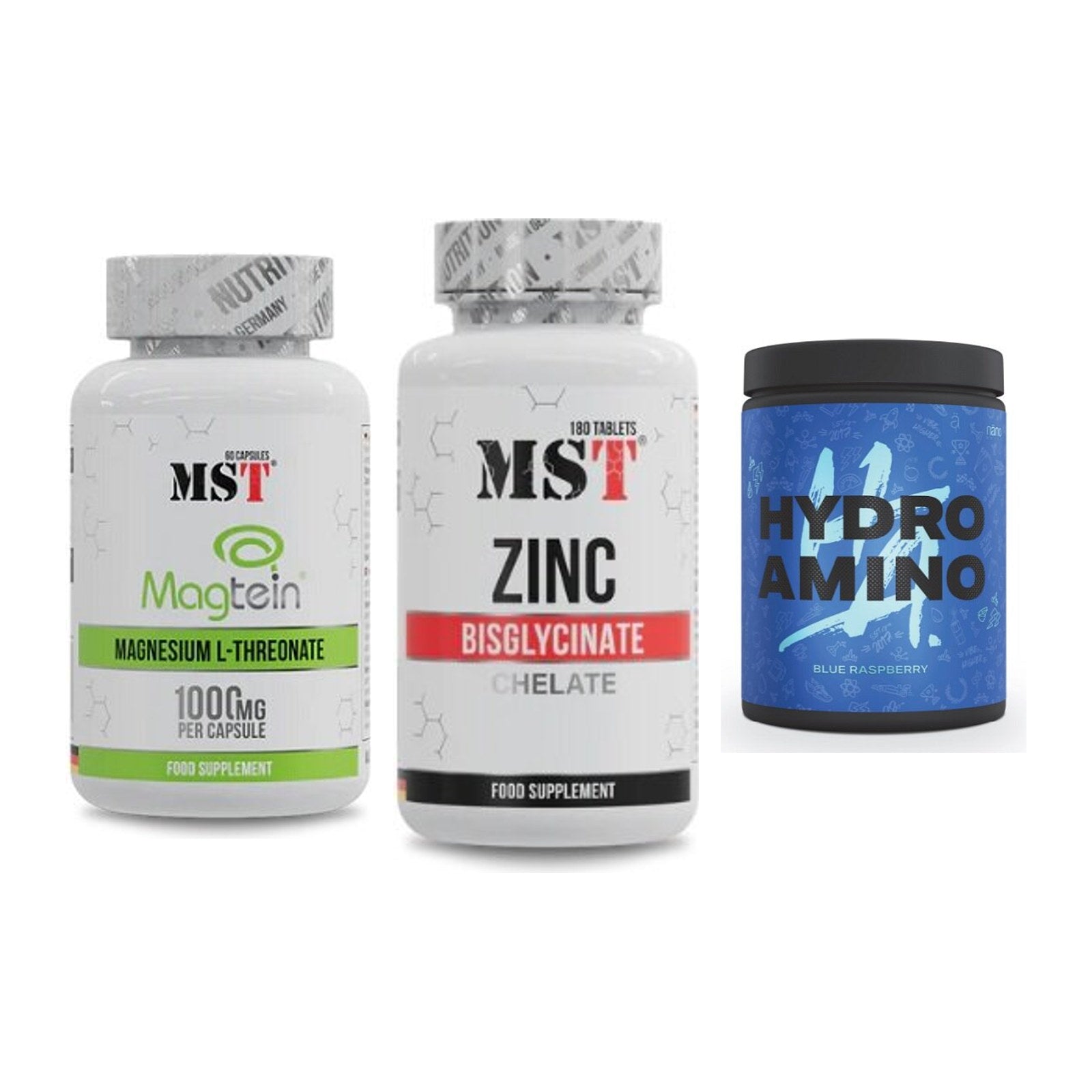 Ausdauer-Set: MST Magnesium + MST Zinc Chelate + Nanosupps Hydro – alle enthaltenen Artikel