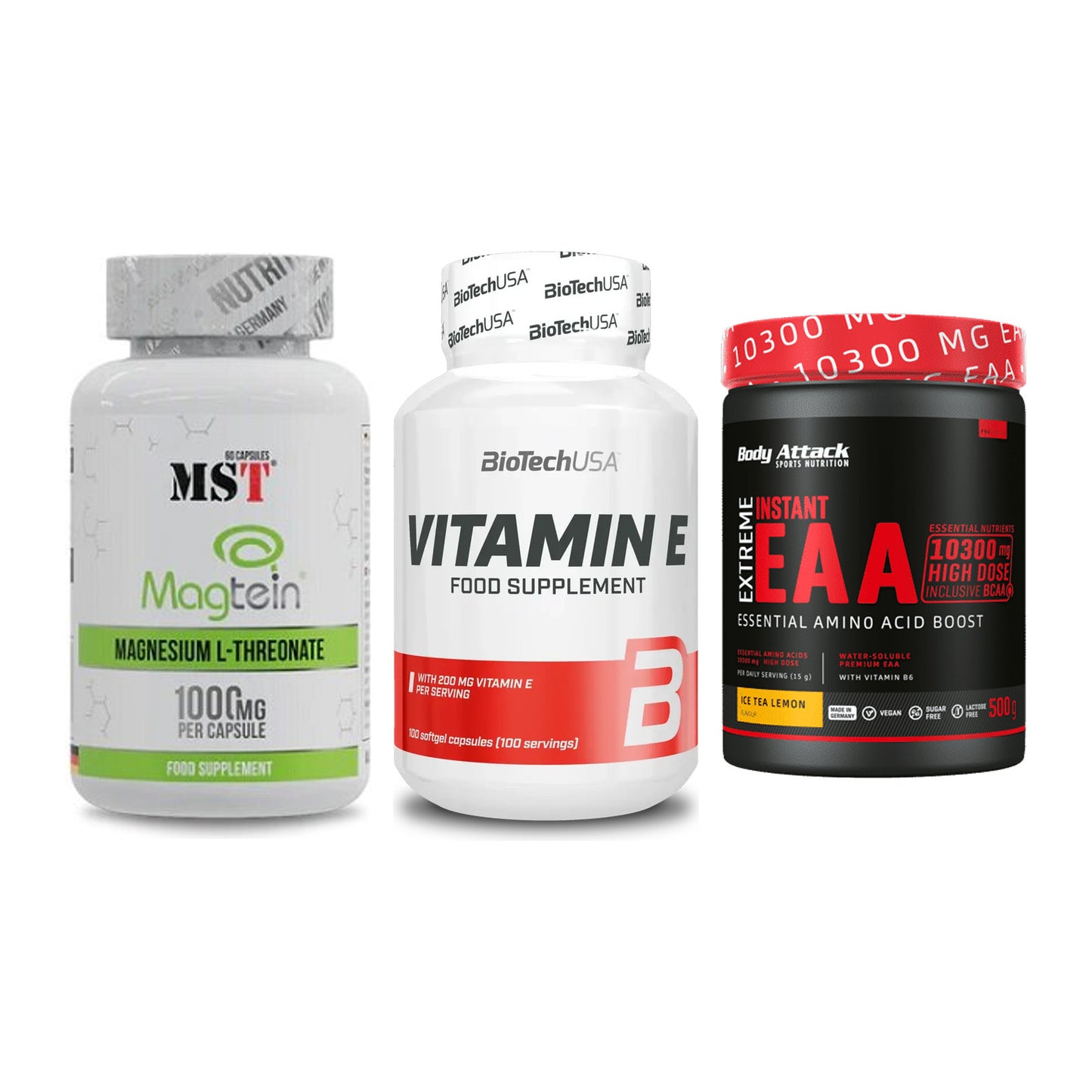 Ausdauer-Set: MST Magnesium + BioTech Vitamin + Body Attack – alle enthaltenen Artikel