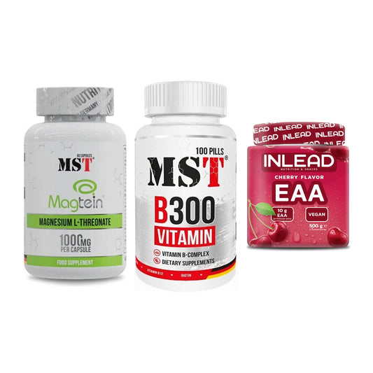 Ausdauer-Set: MST Magnesium + MST B300 B-Compl + INLEAD EAA – alle enthaltenen Artikel