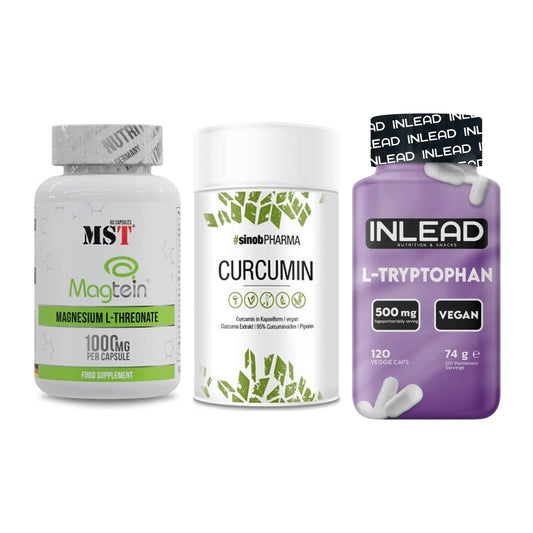 Ausdauer-Set: MST Magnesium + Sinob Curcumin + INLEAD L-Tryptop – alle enthaltenen Artikel