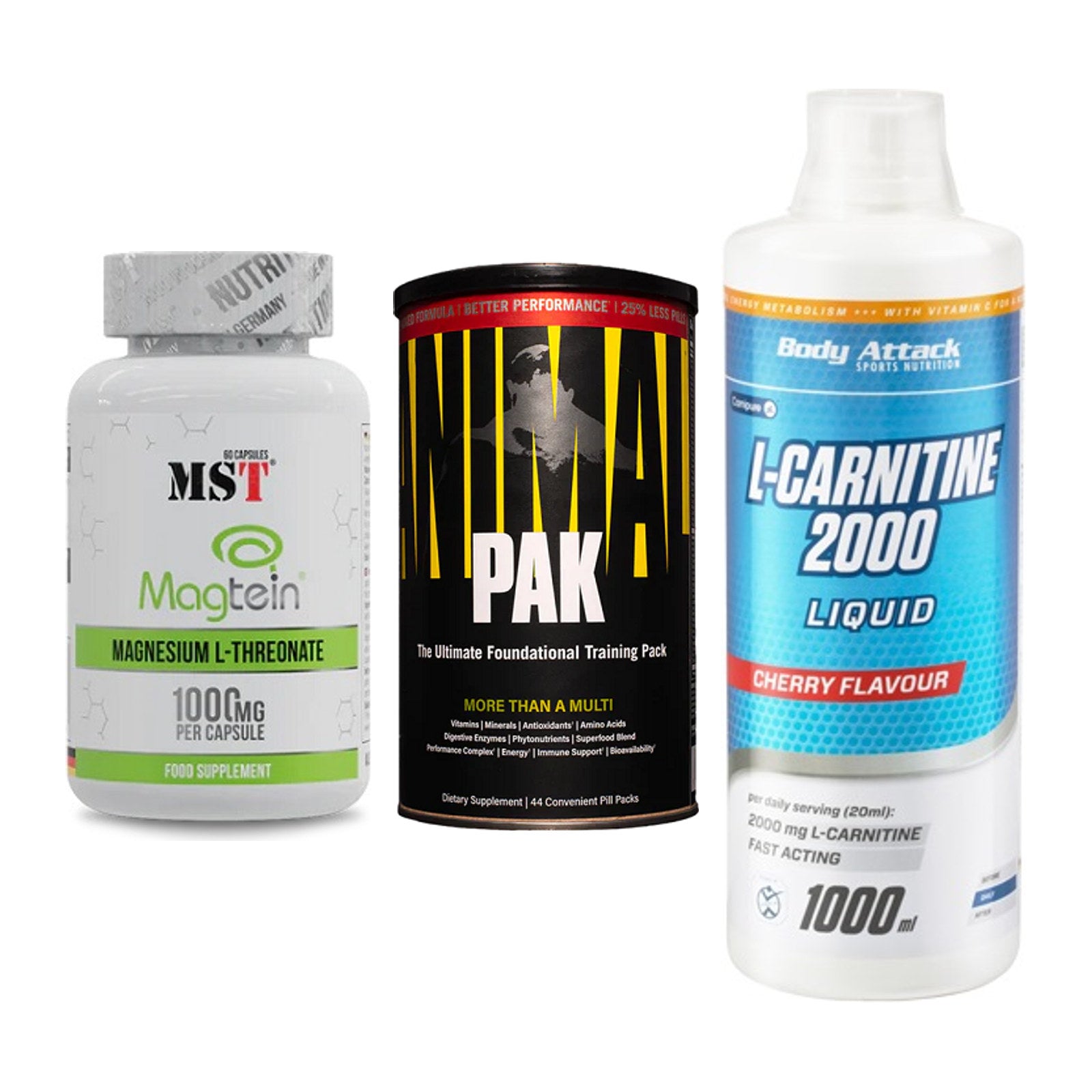 Ausdauer-Set: MST Magnesium + Universal Animal + Body Attack – alle enthaltenen Artikel