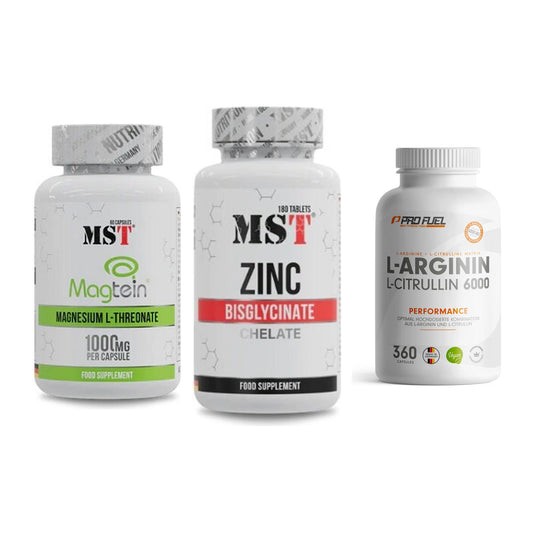 Ausdauer-Set: MST Magnesium + MST Zinc Chelate + ProFuel L-Argini – alle enthaltenen Artikel