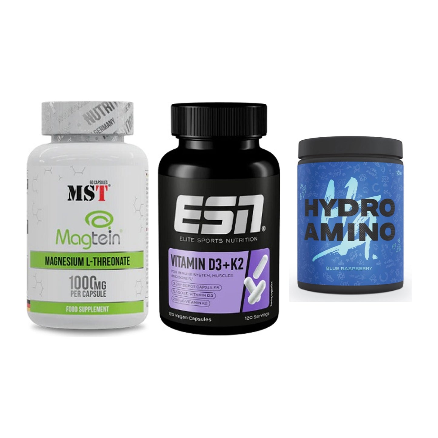 Ausdauer-Set: MST Magnesium + ESN Vitamin D3 + Nanosupps Hydro – alle enthaltenen Artikel
