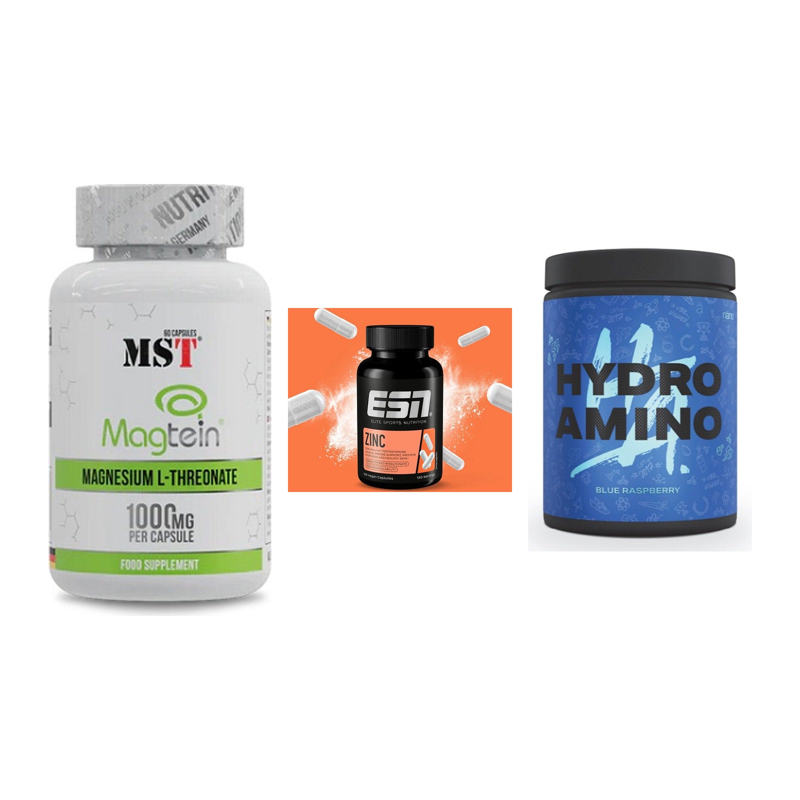Ausdauer-Set: MST Magnesium + ESN Zinc + Nanosupps Hydro – alle enthaltenen Artikel