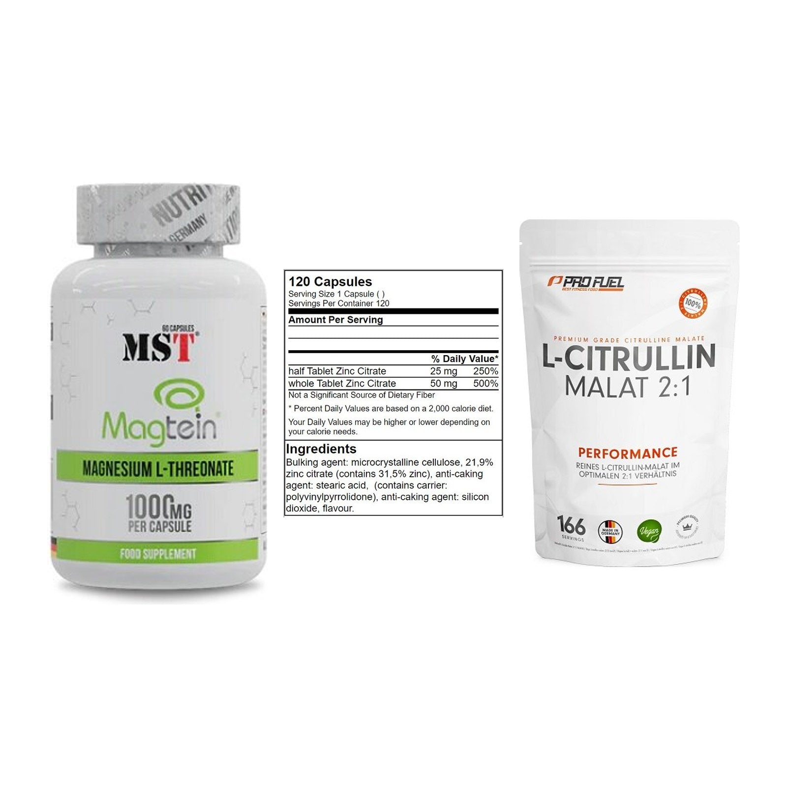 Ausdauer-Set: MST Magnesium + GN Zinc Citrate + ProFuel L-Citrul – alle enthaltenen Artikel