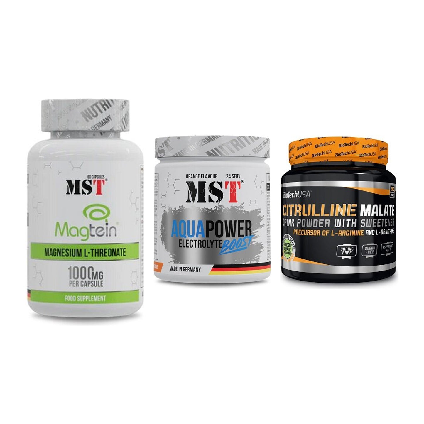 Ausdauer-Set: MST Magnesium + MST Aqua Power + BioTech Citrulli – alle enthaltenen Artikel