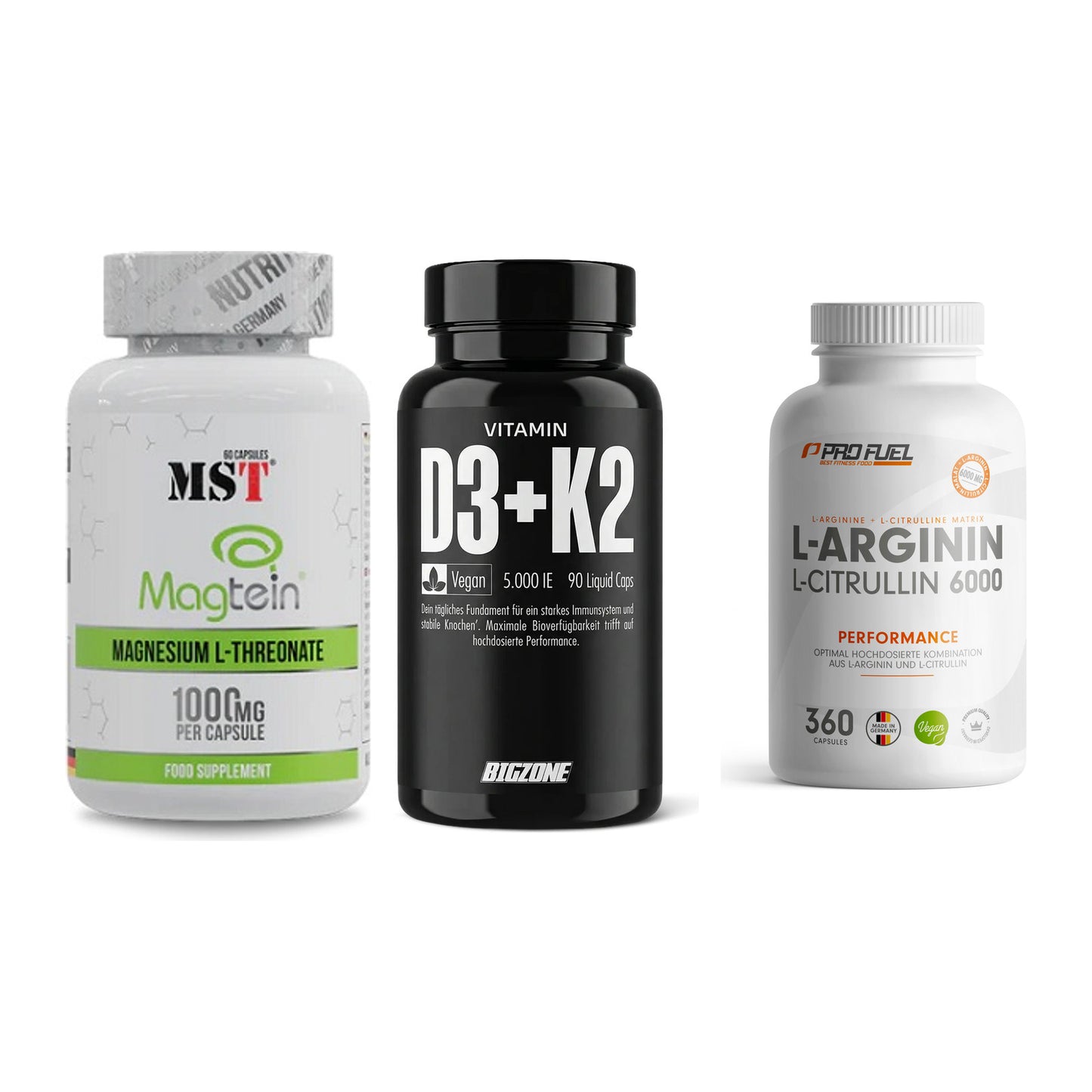 Ausdauer-Set: MST Magnesium + Big Zone Vitamin + ProFuel L-Argini – alle enthaltenen Artikel