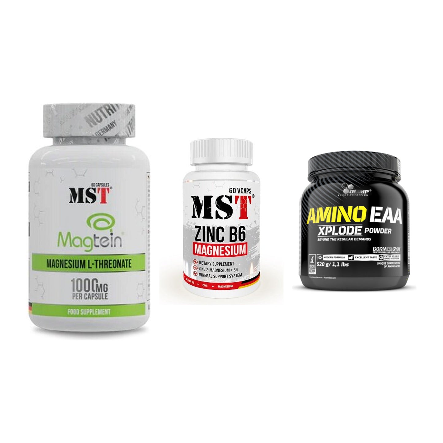 Ausdauer-Set: MST Magnesium + MST Zinc + Olimp Amino EAA – alle enthaltenen Artikel