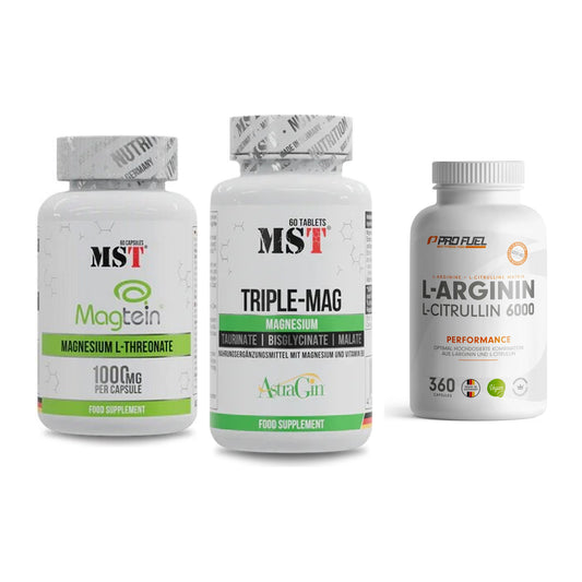 Ausdauer-Set: MST Magnesium + MST Tripple Mag + ProFuel L-Argini – alle enthaltenen Artikel