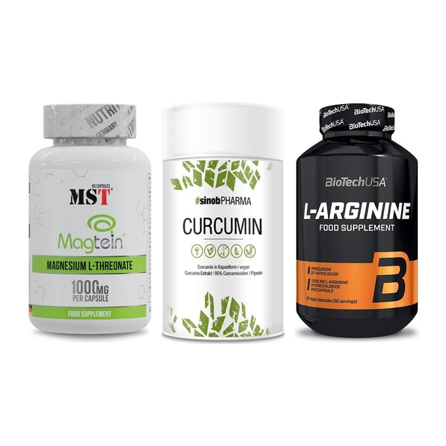 Ausdauer-Set: MST Magnesium + Sinob Curcumin + BioTech L-Argini – alle enthaltenen Artikel