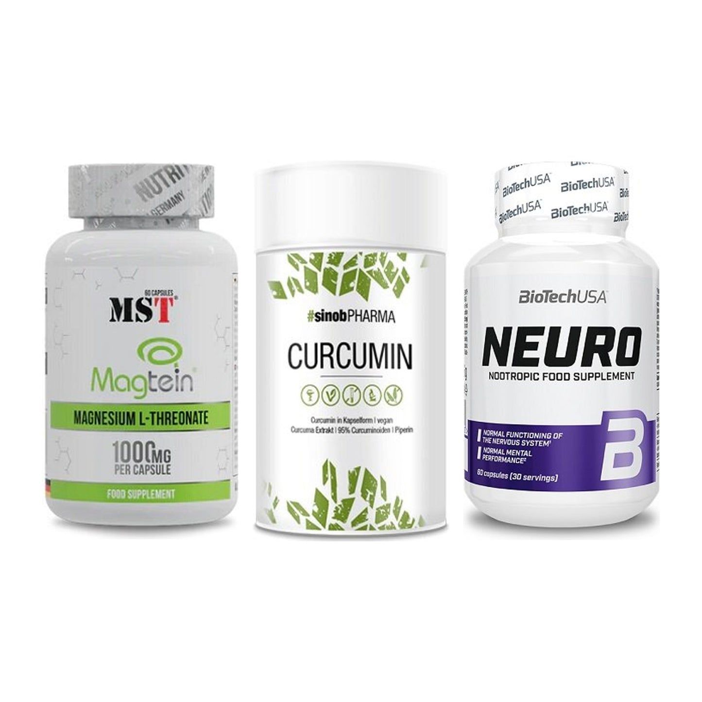 Ausdauer-Set: MST Magnesium + Sinob Curcumin + BioTech Neuro – alle enthaltenen Artikel