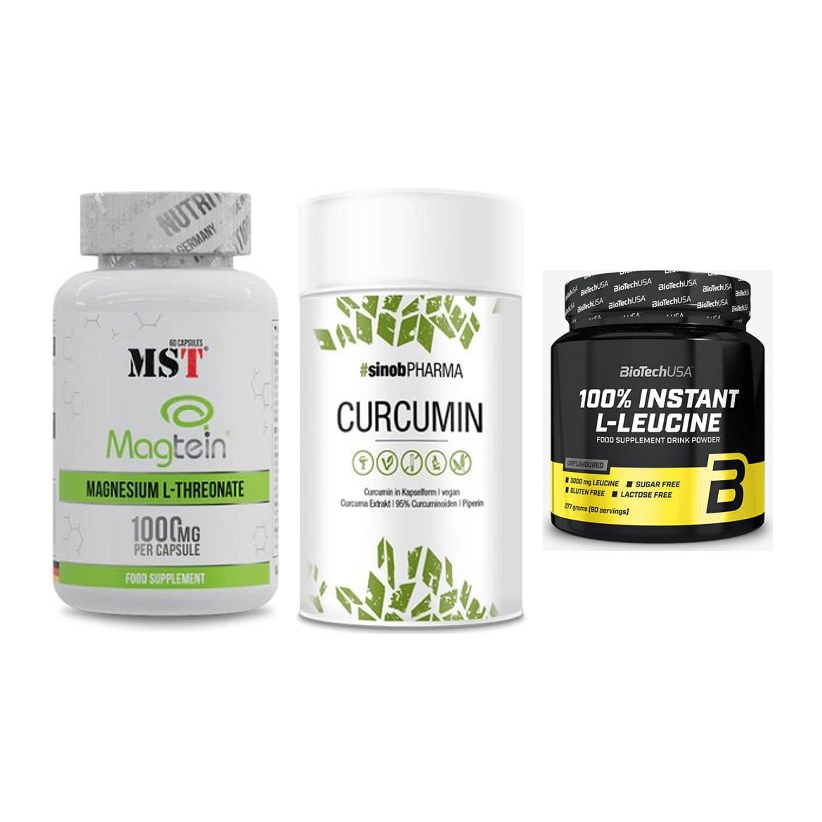 Ausdauer-Set: MST Magnesium + Sinob Curcumin + BioTech 100% – alle enthaltenen Artikel