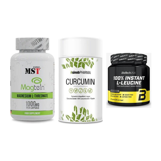 Ausdauer-Set: MST Magnesium + Sinob Curcumin + BioTech 100% – alle enthaltenen Artikel