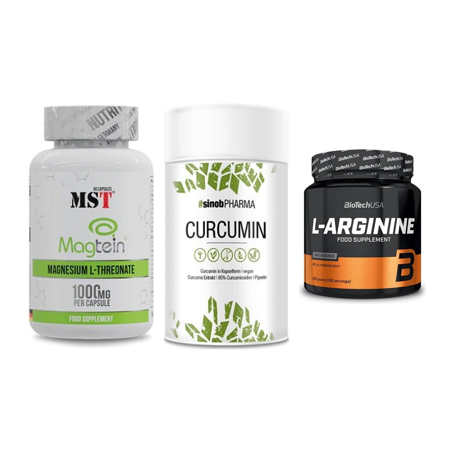 Ausdauer-Set: MST Magnesium + Sinob Curcumin + BioTech L-Argini – alle enthaltenen Artikel