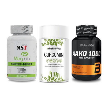 Ausdauer-Set: MST Magnesium + Sinob Curcumin + BioTech AAKG – alle enthaltenen Artikel