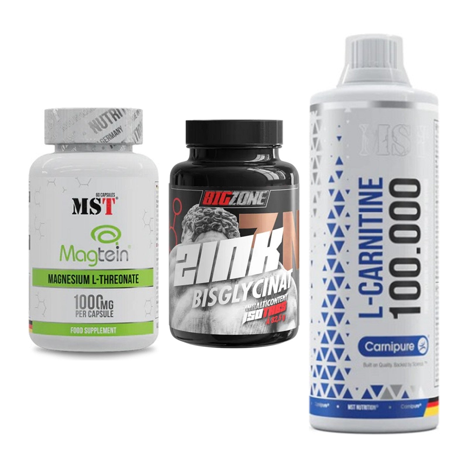 Ausdauer-Set: MST Magnesium + Big Zone Zink + MST L-Carnitine – alle enthaltenen Artikel