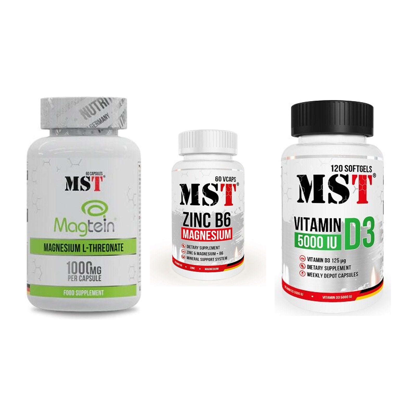 Ausdauer-Set: MST Magnesium + MST Zinc + MST Vitamin D3 – alle enthaltenen Artikel