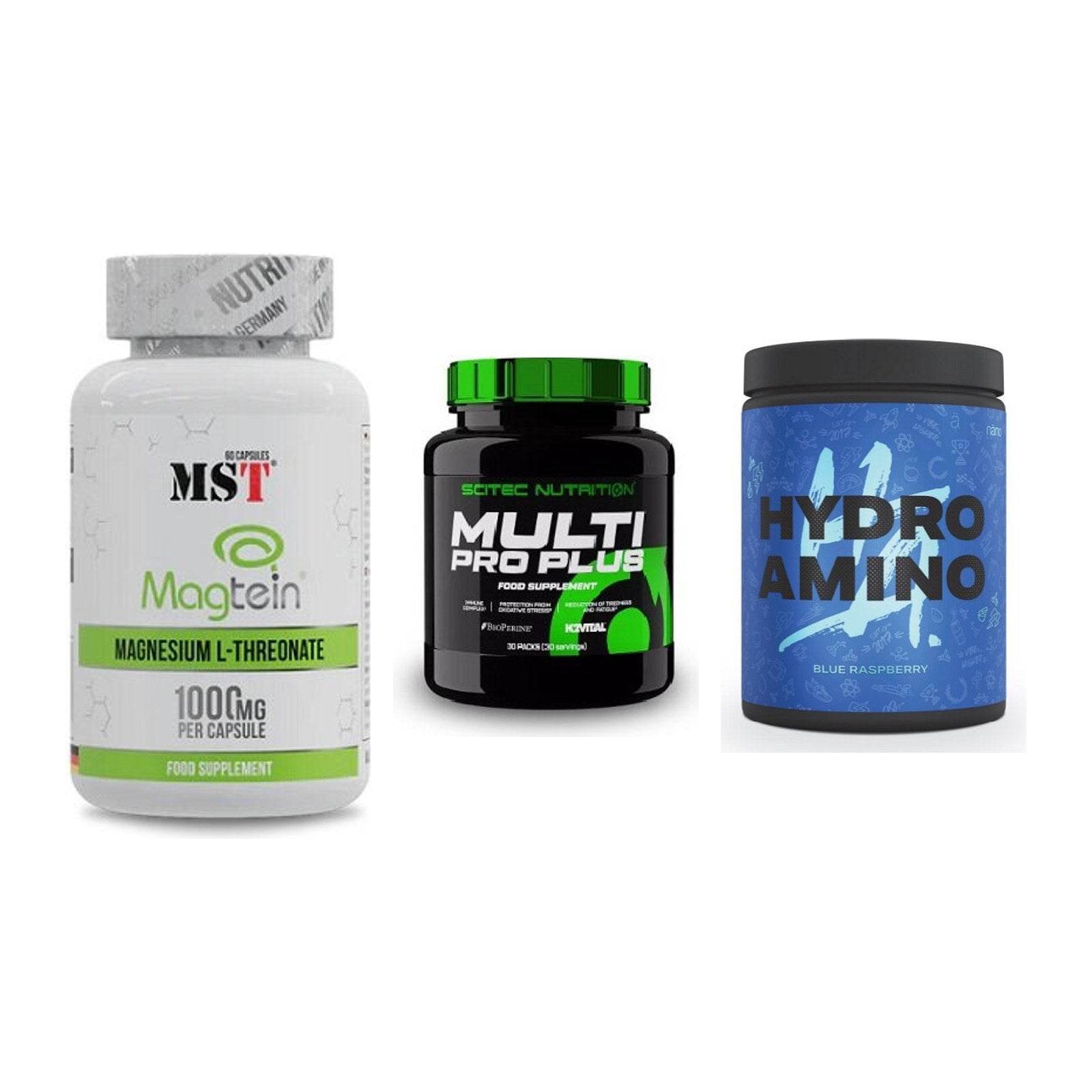 Ausdauer-Set: MST Magnesium + Scitec Multi Pro + Nanosupps Hydro – alle enthaltenen Artikel
